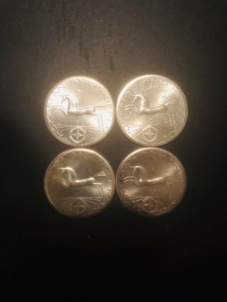 4 Rare Vintage 1 Oz.  1981 - S Round.  999,  Fine Silver Old Hoffman And Hoffman