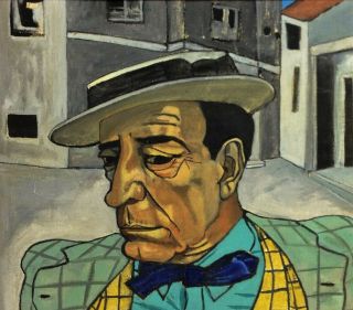 Royden Godfrey - Vintage 1984 Portrait Painting Of Buster Keaton - Retro Suffolk
