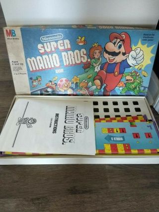 Vintage Complete Milton Bradley Mario Bros Board Game 1988 Rare