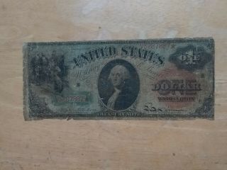 Rare 1869 $1 One Dollar United States Treasury Rainbow Note - Bcs 887