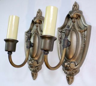 Pair Matching Vintage 20s Victorian Wall Lamp Sconce Light Fixtures Candle Style
