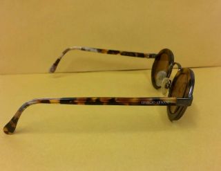 Vintage Giorgio Armani Sunglasses Frames Tortoise Shell & Flat Black Color 2