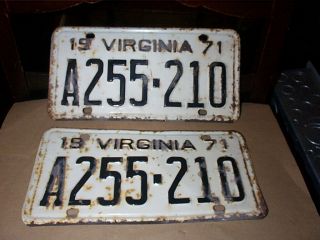 Antique Vintage 1971 59 63 64 66 58 Va Virginia License Plates Car Truck