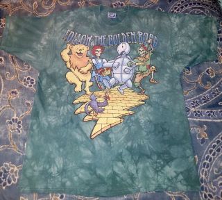 Vintage Grateful Dead 1994 Tour Wizard Of Oz Shirt Liquid Blue Tye Dye Xl
