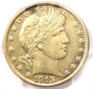 1915 - D Barber Half Dollar 50c - Pcgs Au Details - Rare Date - Certified Coin