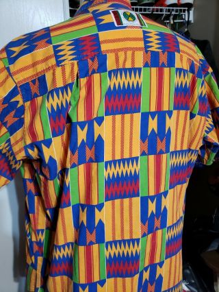 Vintage Cross Colours African Tribes Design 90 Button shirt Men Size 3. 5