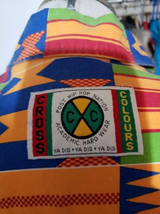 Vintage Cross Colours African Tribes Design 90 Button shirt Men Size 3. 6