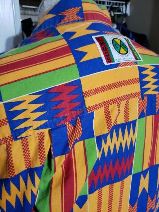 Vintage Cross Colours African Tribes Design 90 Button shirt Men Size 3. 7