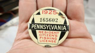 1925 Pennsylvania Fishing License Number 165602