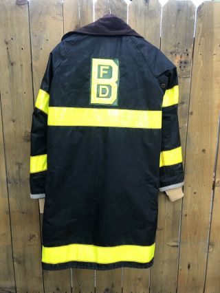 Boston Fire Department Rare Rubber 3/4 Turnout Bunker Coat Jacket 2