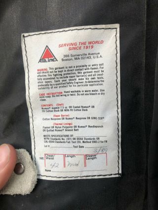 Boston Fire Department Rare Rubber 3/4 Turnout Bunker Coat Jacket 5