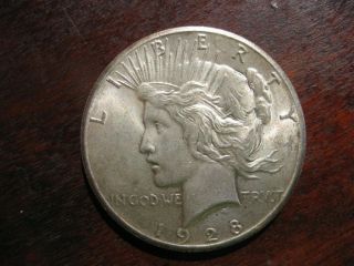 1928 - P Peace Silver Dollar Rare Key Coin Circulated Details