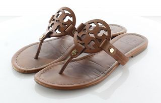 I15 Tory Burch Miller Vintage Vachetta Leather Thong Sandals Womens Size 7.  5 M