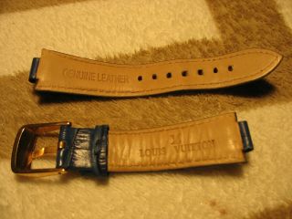 Vintage Louis Vuitton Leather Watch Band Strap.  Gold Color Buckle 4