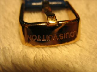 Vintage Louis Vuitton Leather Watch Band Strap.  Gold Color Buckle 5