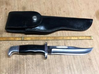 Vintage Buck Knife Model 119 Made In Usa Pre - Model Number Marking With Sheath