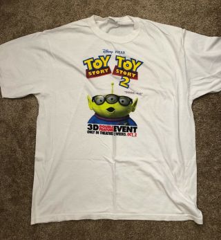 Rare Vintage 1999 Disney Pixar 3 - D Toy Story 2 Aliens Graphic promo T - shirt XL 2