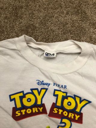 Rare Vintage 1999 Disney Pixar 3 - D Toy Story 2 Aliens Graphic promo T - shirt XL 3