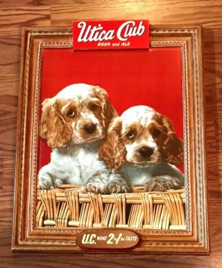Rare Vintage Utica Club Beer Vacuform Sign 2 Dogs West End Brewing Utica Ny