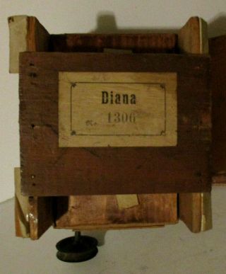 Antique DIANA No 1306 DISC MUSIC BOX w 6 1/2 