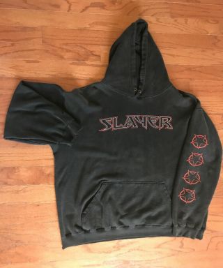 Extremely Rare Vintage 90s Slayer Hoodie Heavy Metal Tour