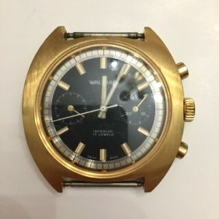 Mens Vintage Waltham Chronograph Valjoux 7733 Swiss Made 17 Jewels Wristwatch 12