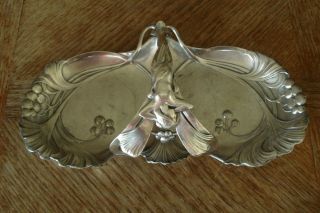 Art Nouveau WMF Maiden Double Fruit or Sweet Tray Dish 3