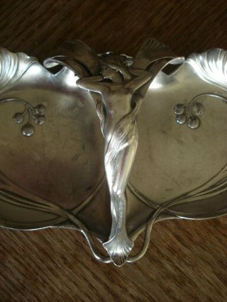 Art Nouveau WMF Maiden Double Fruit or Sweet Tray Dish 5