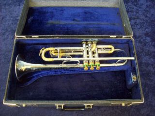 Vintage King Tempo Nickel Silver Trumpet Eastlake,  Ohio U.  S.  A. ,  Case