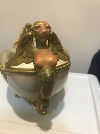 Antique Royal Worcester Hadley’s Porcelain centerpiece large bowl vase A.  Shuck 6