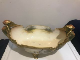 Antique Royal Worcester Hadley’s Porcelain centerpiece large bowl vase A.  Shuck 9