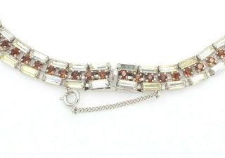 VINTAGE MAX MULLER CLEAR AND BROWN CRYSTAL COLLAR NECKLACE 6315 4