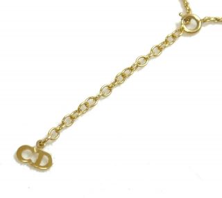 Authentic Christian Dior Necklace logo vintage Gold Metallic 3629 8