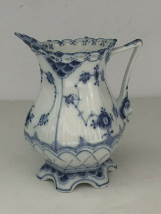 Vintage Royal Copenhagen BLUE FLUTED FULL LACE Creamer 1 1140 First Quality 5