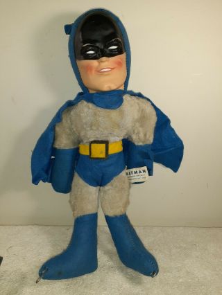 Batman Vintage 1966 Comm Toy Novelty Co 15 " Plush Doll Rare Classic Adam West