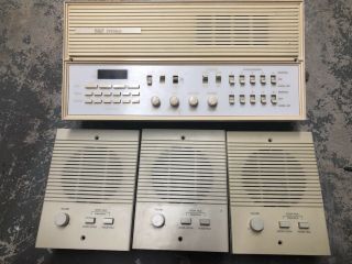 M&s Mc350 Vintage White Home Intercom System W/ Main Unit & 4 Room Stations