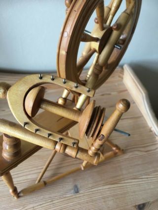 VINTAGE WOOD NORWEGIAN SMALL 12 1/2 INCHES HIGH SPINNING WHEEL SAMPLE MODEL 2