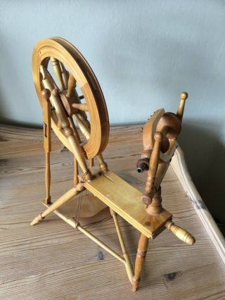 VINTAGE WOOD NORWEGIAN SMALL 12 1/2 INCHES HIGH SPINNING WHEEL SAMPLE MODEL 3