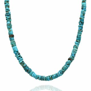 Vintage Navajo Handmade Turquoise Heishi Bead Necklace