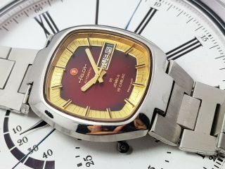 Rare Vintage Felca Tv Red Dial Automatic Gents.