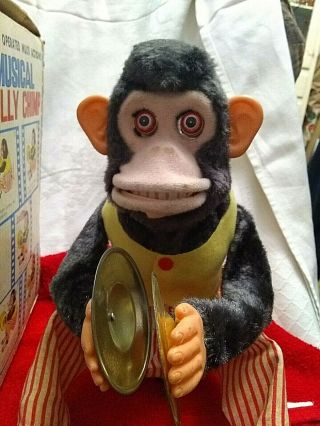 VINTAGE JAPAN Musical Jolly Chimp Monkey With Box 3