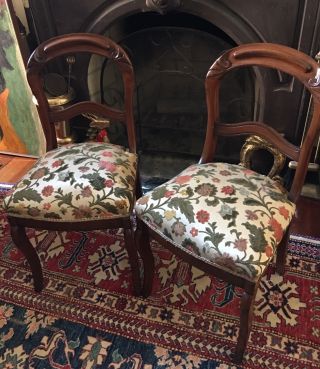 Pair Victorian Chairs Parlor Chairs Side Chairs Antique Lovely 10