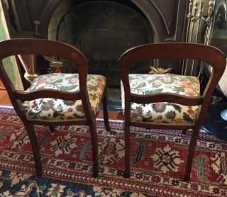 Pair Victorian Chairs Parlor Chairs Side Chairs Antique Lovely 5