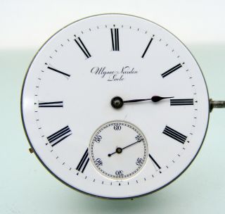 Vintage Ulysse Nardin Pocket Watch Movement To Restore,  Porcelain Dial