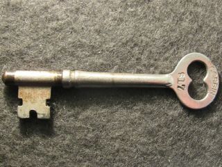 Antique c.  1910 CORBIN Japanned Brass Front Door Lockset with Key 12