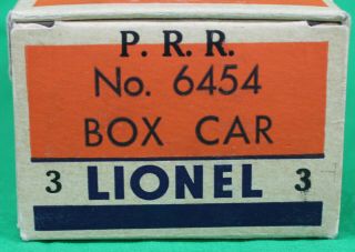 Vintage Lionel No.  6454 P.  R.  R.  Box Car Empty Box