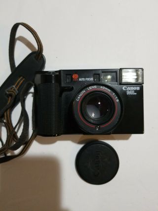 Vintage Canon Ml Af35ml Point & Shoot Film35mm Camera 40mm 1.  9 Lens W/ Strap