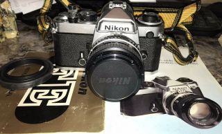 Vintage Nikon Fe 35mm Film Camera W/52mm Lens Series E Japan Body 3841911