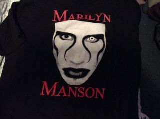Rare Vintage Marilyn Manson Antichrist Superstar Tour Shirt Xl Wwf Tag 90 