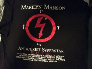 Rare vintage Marilyn Manson Antichrist Superstar tour shirt XL WWF tag 90 ' s Euc 4